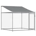 Pikkukuva 8 / 10: The Living Store Koiranhäkki katolla ja ovella harmaa 4x2x2 m galvanoitu teräs -  Koiranhäkit & aitaukset