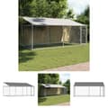 Pikkukuva 1 / 10: The Living Store Koiranhäkki katolla ja ovella harmaa 4x2x2 m galvanoitu teräs -  Koiranhäkit & aitaukset