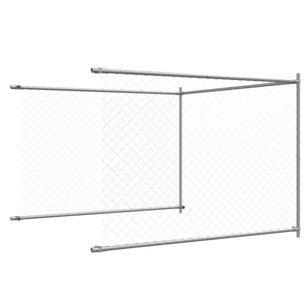 The Living Store hundegård med låge 4x2x1,5 m galvaniseret stål grå -  Hundebure & løbegårde