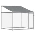 Pikkukuva 8 / 10: The Living Store Koiranhäkki katolla ja ovilla harmaa 8x2x2 m galvanoitu teräs -  Koiranhäkit & aitaukset