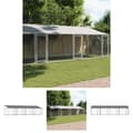 Pikkukuva 1 / 10: The Living Store Koiranhäkki katolla ja ovilla harmaa 8x2x2 m galvanoitu teräs -  Koiranhäkit & aitaukset