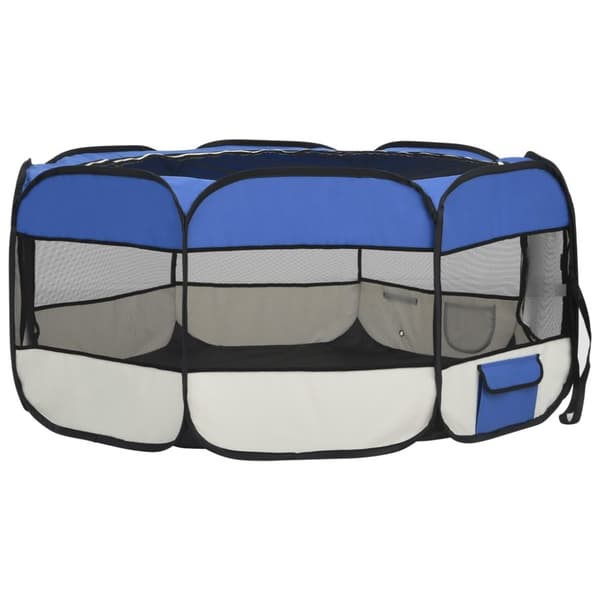Hundebure & løbegårde - Living foldbar hundegård med bæretaske 145x145x61 cm blå