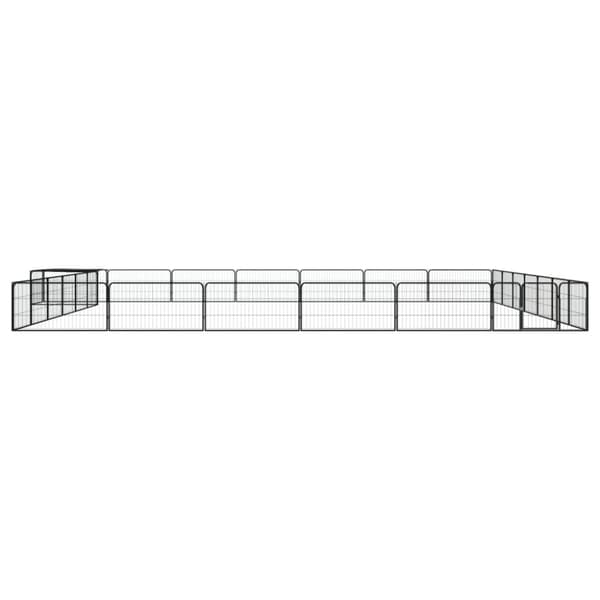 Hundebure & løbegårde - Living 28-panels hundegård 100x50 cm pulverlakeret stål sort