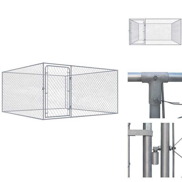 Hundebure & løbegårde - Living udendørs hundeløbegård 2 x 2 x 1 m galvaniseret stål