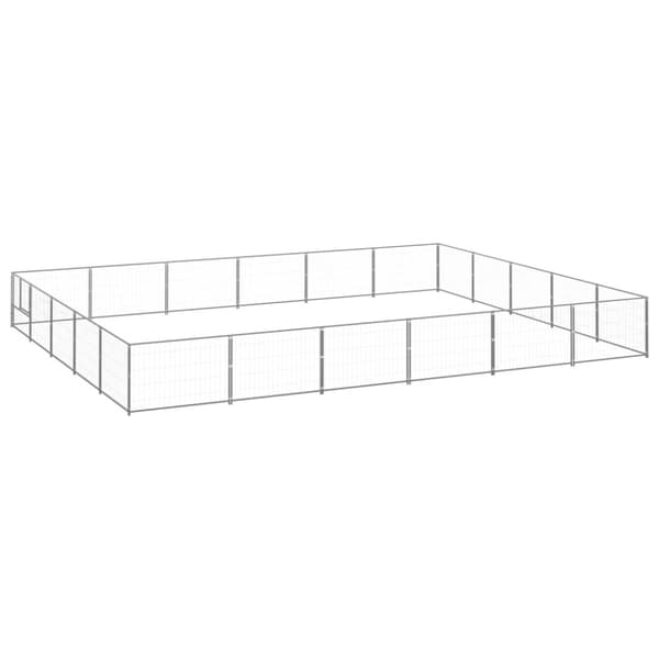 Hundebure & løbegårde - Living hundeløbegård 30 m² stål sølvfarvet