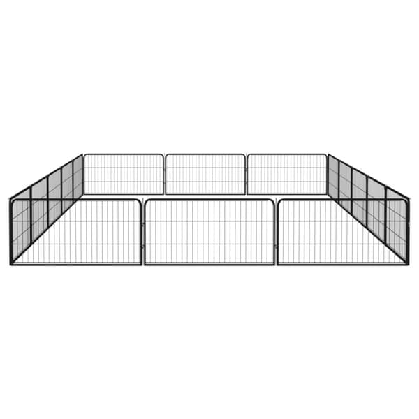 Hundebure & løbegårde - Living 16-panels hundegård 100x50 cm pulverlakeret stål sort