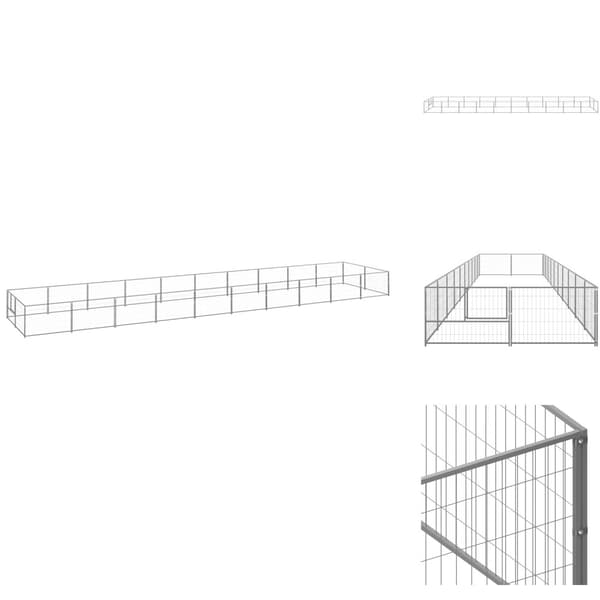 Koiranhäkit & aitaukset - Living Koiranhäkki hopea 20 m² teräs