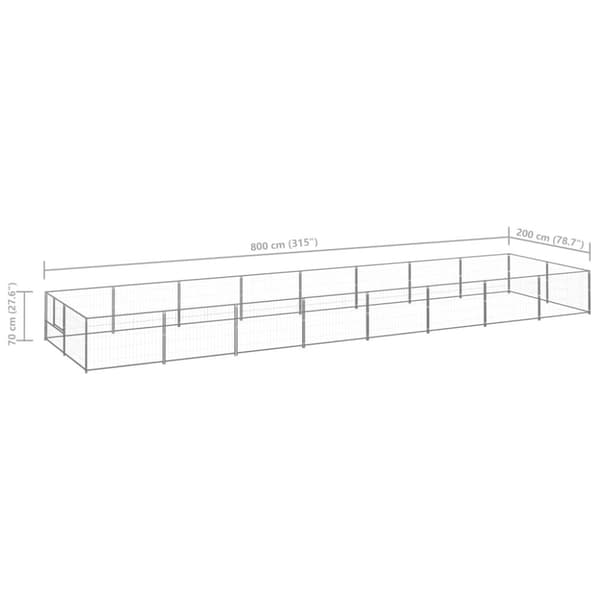 Hundebure & løbegårde - Living hundeløbegård 16 m² stål sølvfarvet