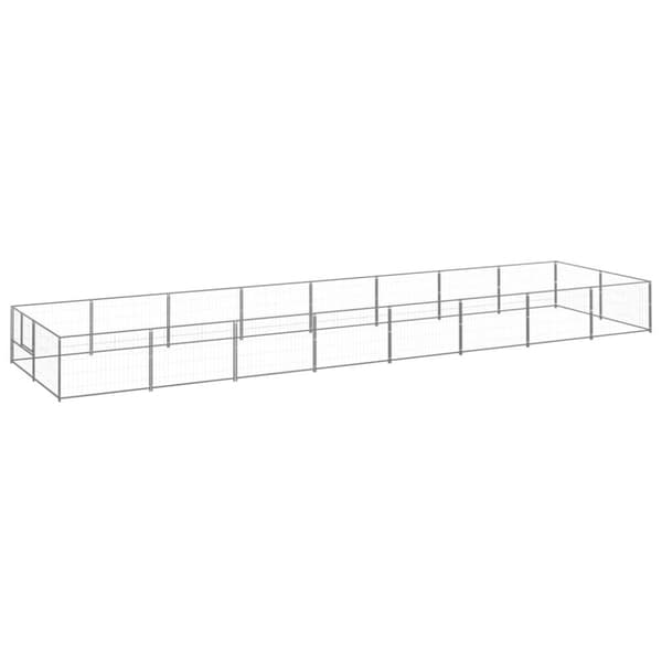 Hundebure & løbegårde - Living hundeløbegård 16 m² stål sølvfarvet