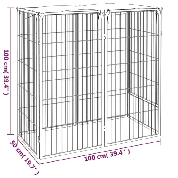 Koiranhäkit & aitaukset - Living Koiranhäkki 6 paneelia musta 50x100 cm jauhemaalattu teräs