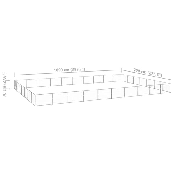 Hundebure & løbegårde - Living hundeløbegård 70 m² stål sølvfarvet