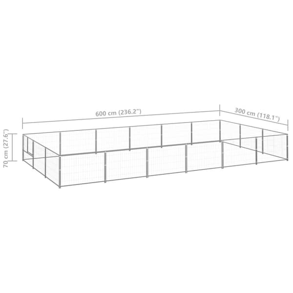 Koiranhäkit & aitaukset - Living Koiranhäkki hopea 18 m² teräs