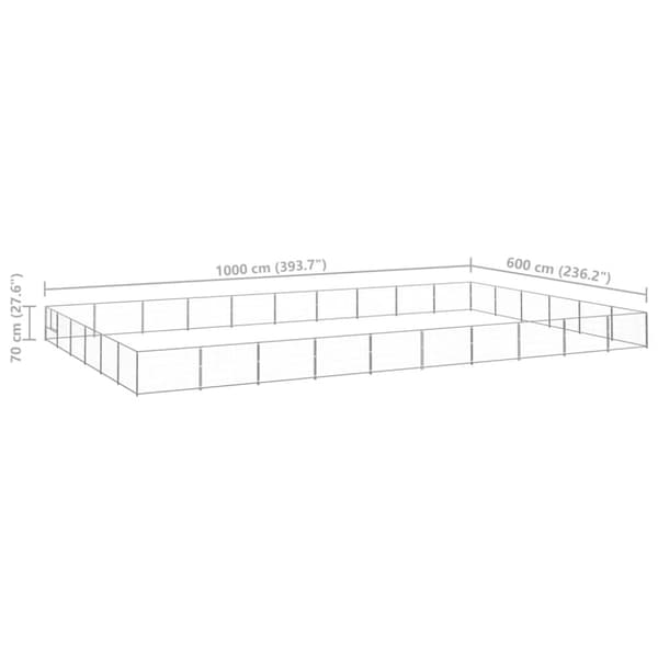 Hundebure & løbegårde - Living hundeløbegård 60 m² stål sølvfarvet