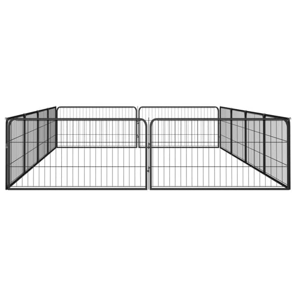 Koiranhäkit & aitaukset - Living Koiranhäkki 12 paneelia musta 100x50 cm jauhemaalattu teräs