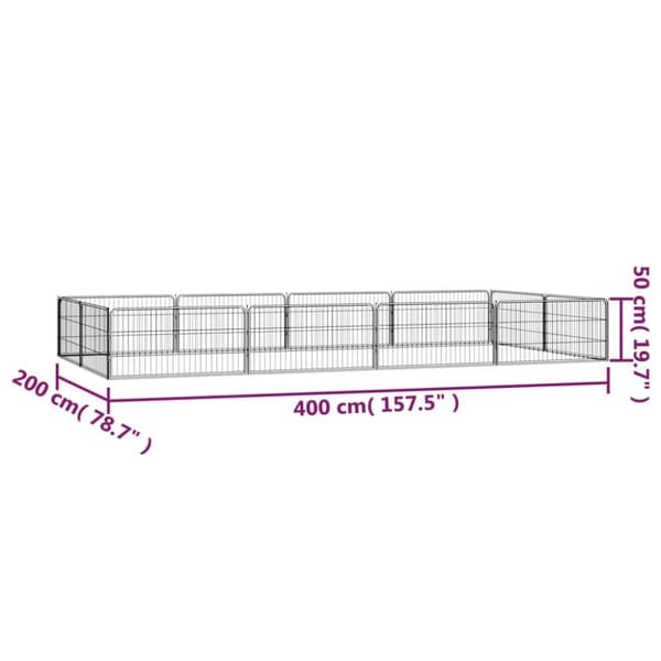 Koiranhäkit & aitaukset - Living Koiranhäkki 12 paneelia musta 100x50 cm jauhemaalattu teräs