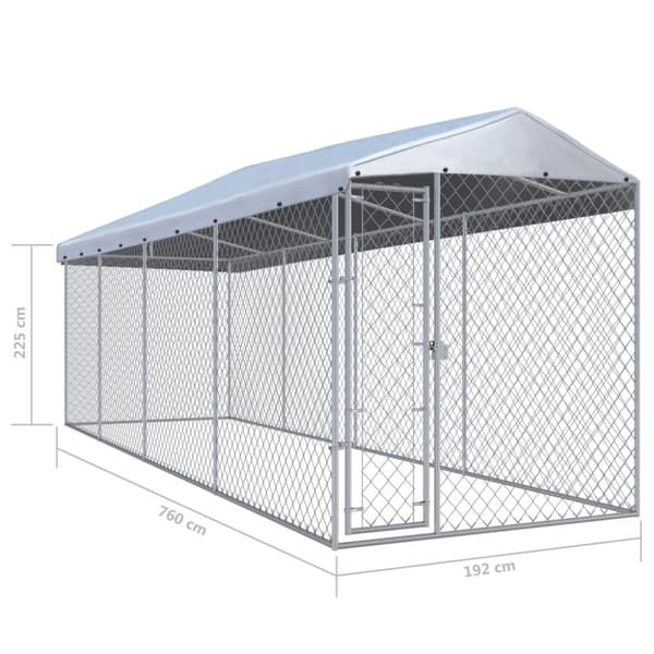 Hundkojor & rastgårdar - Living Hundkennel för utomhusbruk med tak 760x190x225 cm