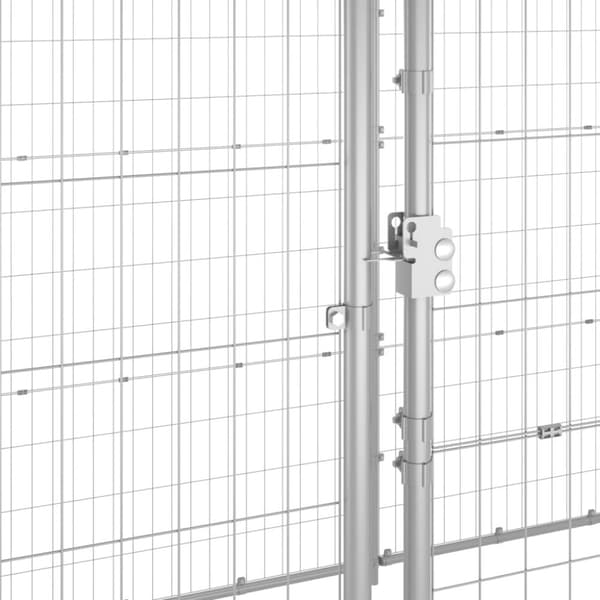 Koiranhäkit & aitaukset - Living Koiran ulkohäkki katolla galvanoitu teräs 7,26 m²
