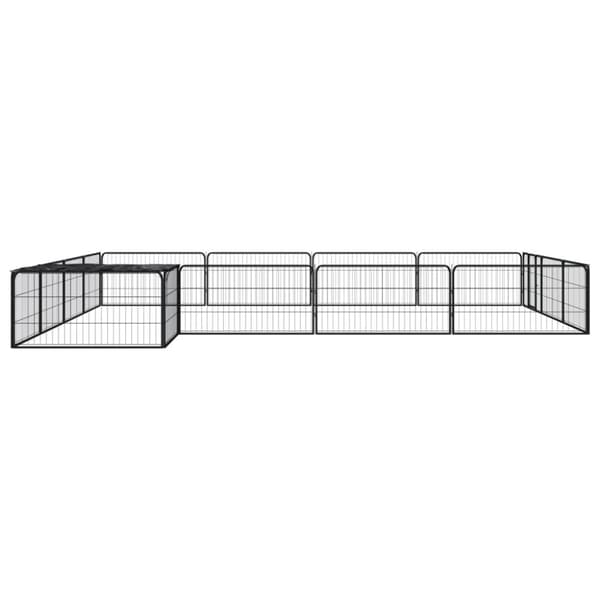 Hundebure & løbegårde - Living 16-panels hundegård 100x50 cm pulverlakeret stål sort