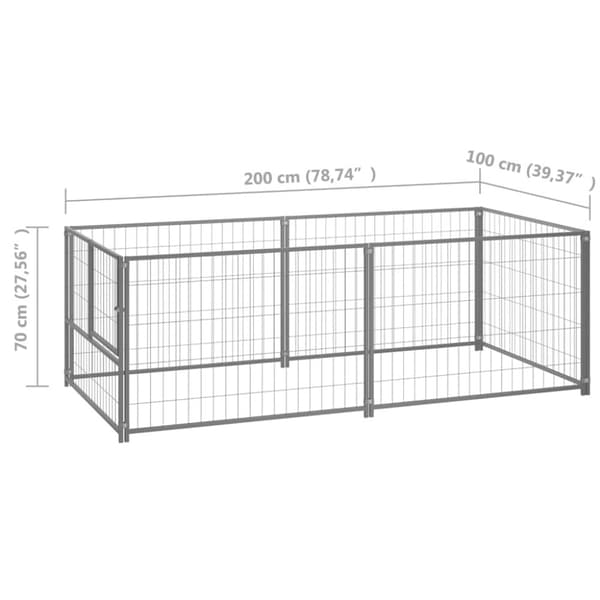 Koiranhäkit & aitaukset - Living Koiranhäkki hopea 200x100x70 cm teräs