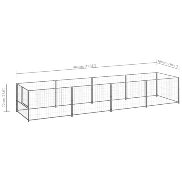 Koiranhäkit & aitaukset - Living Koiranhäkki hopea 4 m² teräs
