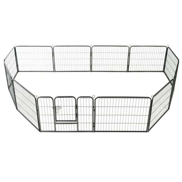Hundkojor & rastgårdar - Living Hundhage 12 paneler stål 80x60 cm svart