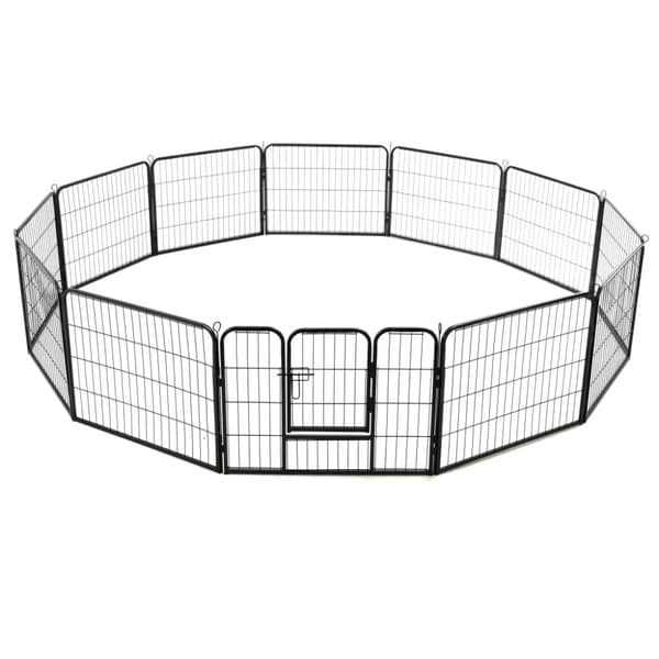 Hundkojor & rastgårdar - Living Hundhage 12 paneler stål 80x60 cm svart