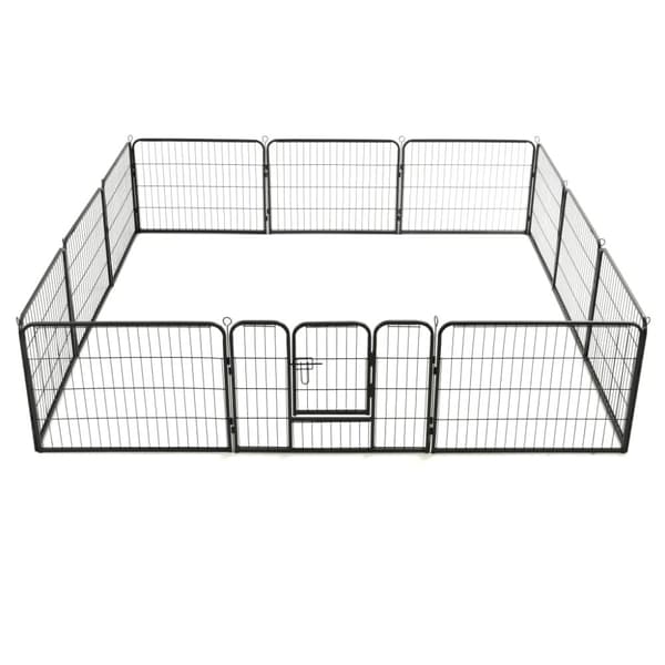 Hundkojor & rastgårdar - Living Hundhage 12 paneler stål 80x60 cm svart