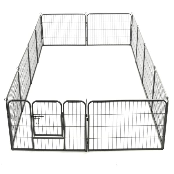 Hundkojor & rastgårdar - Living Hundhage 12 paneler stål 80x60 cm svart