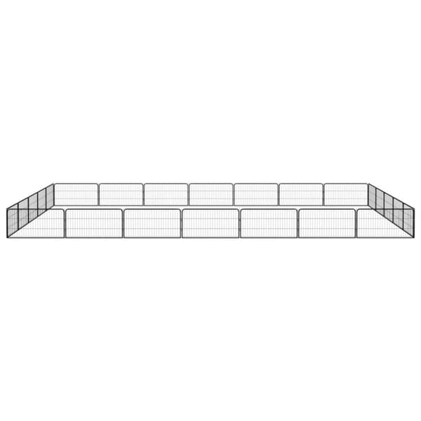 Hundebure & løbegårde - Living 24-panels hundegård 100x50 cm pulverlakeret stål sort
