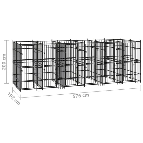 Koiranhäkit & aitaukset - Living Koiran ulkohäkki teräs 11,06 m²