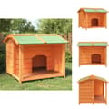 Miniatyrbillede 1 af 8: Hundebure & løbegårde - Living hundehus 96x87x80,5 cm massivt fyrretræ brun