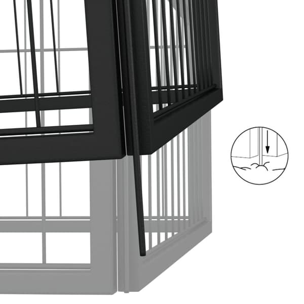 Hundebure & løbegårde - Living hundegård 100x50 cm 4 paneler pulverlakeret stål sort