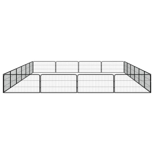 Koiranhäkit & aitaukset - Living Koiranhäkki 20 paneelia musta 100x50 cm jauhemaalattu teräs