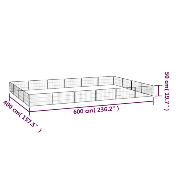 Koiranhäkit & aitaukset - Living Koiranhäkki 20 paneelia musta 100x50 cm jauhemaalattu teräs