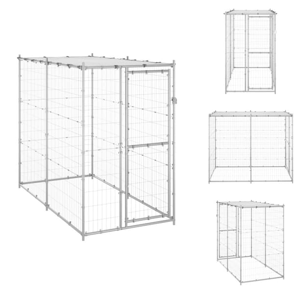 Hundebure & løbegårde - Living udendørs hundebur med tag galvaniseret stål 110x220x180 cm