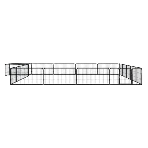 Koiranhäkit & aitaukset - Living Koiranhäkki 20 paneelia musta 100x50 cm jauhemaalattu teräs