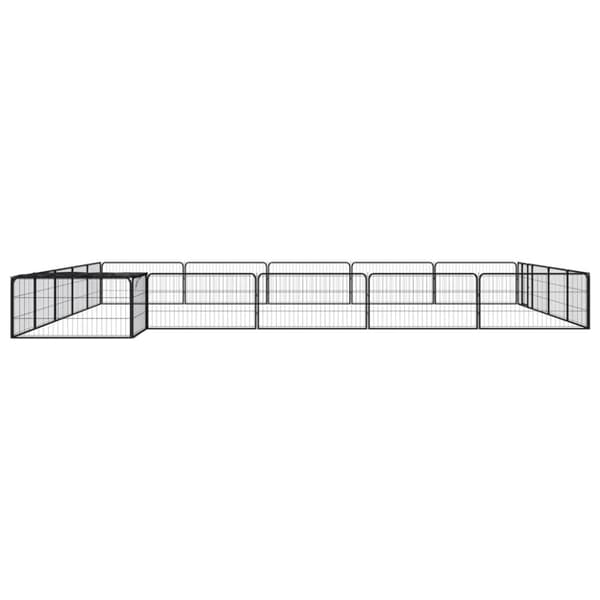 Koiranhäkit & aitaukset - Living Koiranhäkki 20 paneelia musta 100x50 cm jauhemaalattu teräs