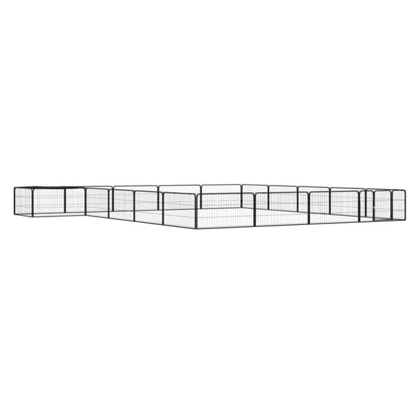 Koiranhäkit & aitaukset - Living Koiranhäkki 20 paneelia musta 100x50 cm jauhemaalattu teräs