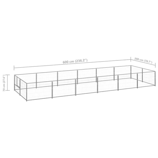 Koiranhäkit & aitaukset - Living Koiranhäkki hopea 12 m² teräs