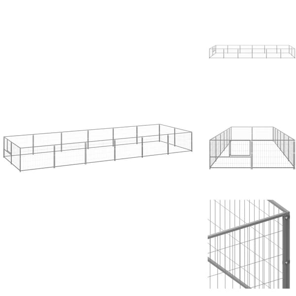 Koiranhäkit & aitaukset - Living Koiranhäkki hopea 12 m² teräs
