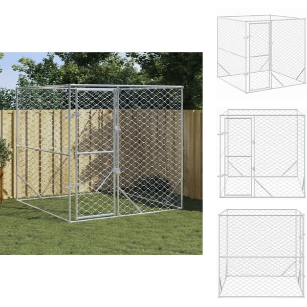 Koiranhäkit & aitaukset - Living Koiran ulkohäkki hopea 2x2x2 m galvanoitu teräs