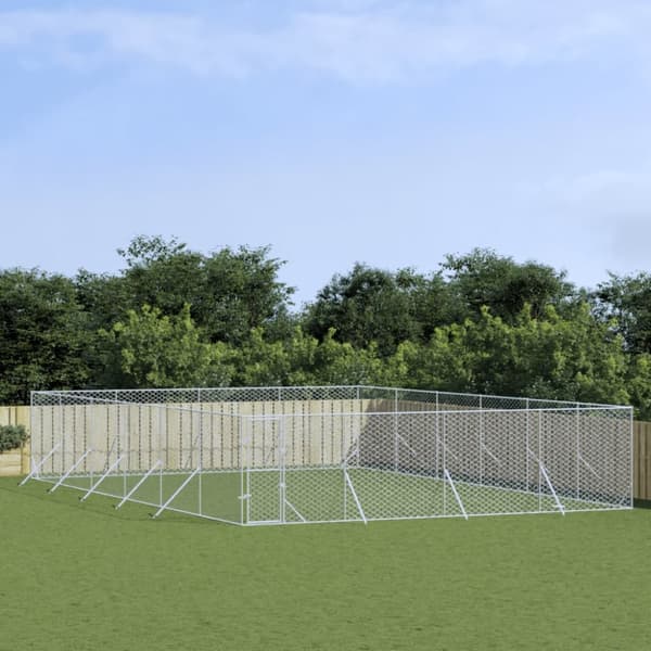Koiranhäkit & aitaukset - Living Koiran ulkohäkki hopea 8x12x2 m galvanoitu teräs