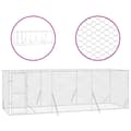 Miniatyrbillede 3 af 5: Hundebure & løbegårde - Living udendørs hundegård 6x2x2 m galvaniseret stål sølvfarvet