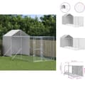 Pikkukuva 1 / 5: Koiranhäkit & aitaukset - Living Koiran ulkohäkki katolla hopea 2x6x2,5 m galvanoitu teräs