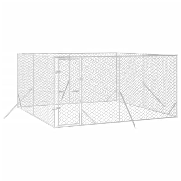 Hundkojor & rastgårdar - Living Hundgård för utomhusbruk silver 4x4x2 m galvaniserat stål
