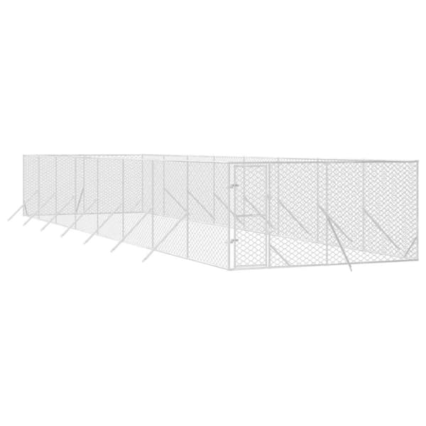 Hundebure & løbegårde - Living udendørs hundegård 4x16x2 m galvaniseret stål sølvfarvet