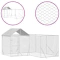 Pikkukuva 3 / 5: Koiranhäkit & aitaukset - Living Koiran ulkohäkki katolla hopea 4x4x2,5 m galvanoitu teräs