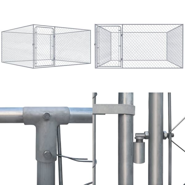 Udendørs hundeløbegård 2 x 2 x 1 m galvaniseret stål - Hundehus - Hundehuse - Home & Living