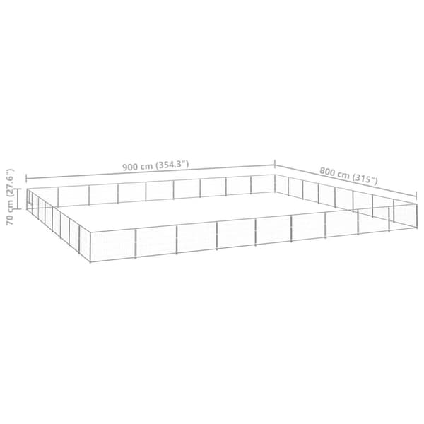 Koiranhäkki hopea 72 m² teräs - Koiranhäkki - Koiranhäkit - Home & Living