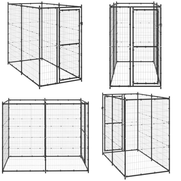 Koiran ulkohäkki teräs 110x220x180 cm - Koiranhäkki - Koiranhäkit - Home & Living
